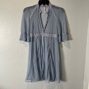 Free People Sheer Lace Light Blue, Women’s Size XS
